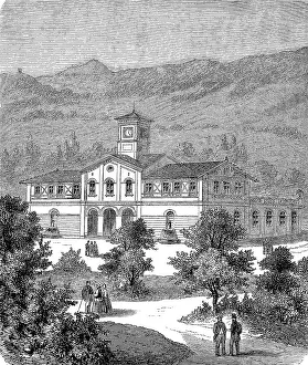 The bathhouse of Arnold Staub's weaving mill in Kuchen