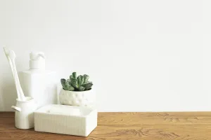 Bathroom bottle, soap, toothbrush
