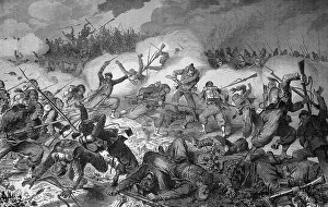 Battle of the 10th Bavarian Rifle Battalion with Turcos in the vineyards near Weissenburg