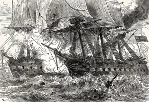 Battle of Boston Harbor on 1 June 1813 between HMS Shannon and of USS Chesapeake