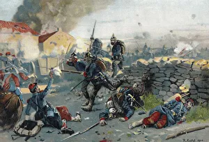Battle at Gravelotte or Bataille de Saint-Privat