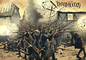 Battle of the Hochkirch on 14 October 1758 in the Seven Years War