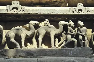 Category Historic EN Prints: Battle on lakshmana temple Khajuraho madhya pradesh India