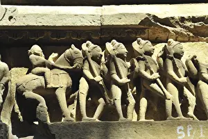 Category Historic EN Prints: Battle on lakshmana temple Khajuraho madhya pradesh india