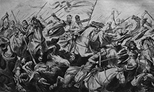 Battle of Lechfeld, 955 AD, historical illustration