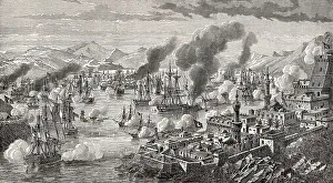 The Battle of Navarino on 20 October 1827