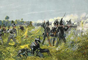 The Battle of Quatre Bras, between Wellington's Anglo-Dutch army and the Armee du Nord under Marshal Michel Ney
