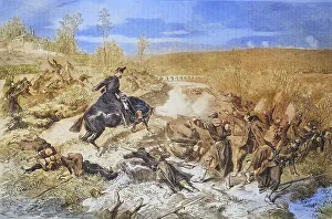 Battle scene, illustrated war history