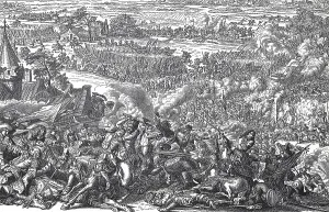 Battle of Seneffe in 1674 between French troops on one side and imperial units