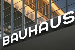 Bauhaus lettering on the Bauhaus building