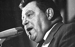 Bavarian State Premier Franz-Josef Strauss at a CDU election rally in Bochum