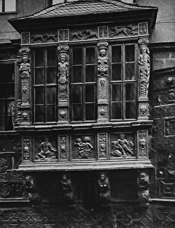 Bay window at the Kaiserhaus house in Hildesheim