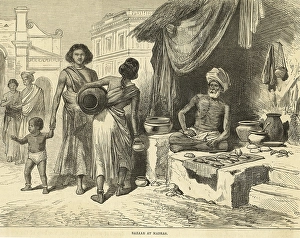 Bazaar at Madras, Chennai, Tamil Nadu, India, As ia