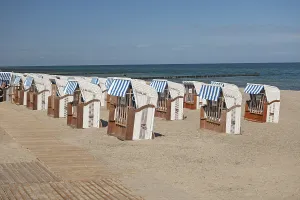 Beach chairs, beach, Baltic Sea