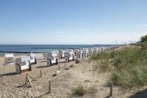 Beach chairs, beach, Baltic Sea
