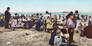 On the beach at Coney Island, New York