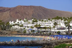 Category Mountain Landscapes Prints: Beach Playa Flamingo off volcano Montana Roja