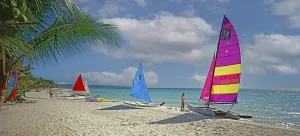 Beach, sailing boats, catamaran