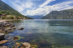 Beach with sea and mountain views. Montenegro