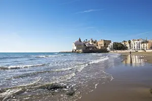 Beach in Sitges on the Spanish Mediterranean coast