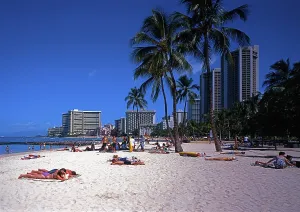Beach, Waikiki Beach, Island of Oahu, Hawaii, USA, North America