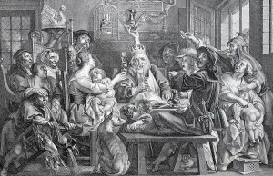 The Bean Festival, copper engraving by Paul Pontius