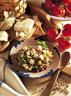Bean and vegetable salad with feta, Greece, Europe