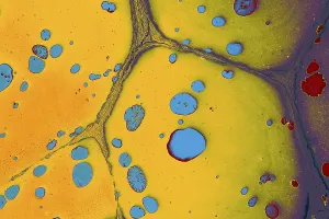 Beautiful abstract art of Ebru marbling painting techniques on water with paints