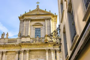 The Beautiful Baroque Old Town and St Ursus Cathedral in a Sunny Autumn Day in Solothurn