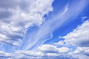 Beautiful cloud formations under a bright blue sky