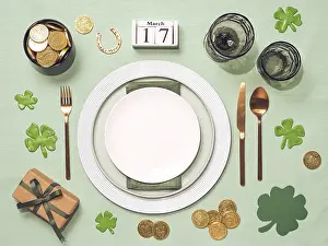 Beautiful festive table setting for St