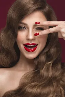 Beautiful girl with a classic make up