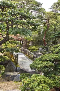 Beautiful Japanese garden in the Kyoto Imperial Palace