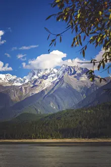 Beautiful lake and stunning alpine mountain landscape of Eastern Tibet