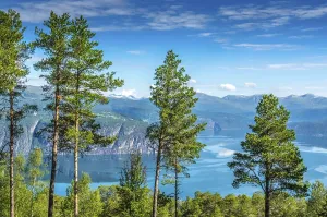 Beautiful landscape in Norway with Summer weather and sunshine