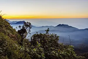 Beautiful landscape at sunrise viewed from Adams peak