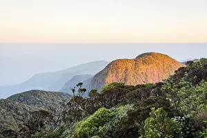 Beautiful landscape at sunrise viewed from Adams peak