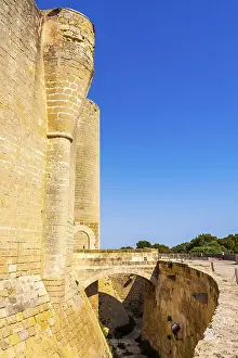 Beautiful old Castell de Bellver with moat