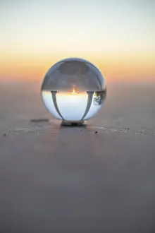 Beautiful park at sunrise on a winter morning