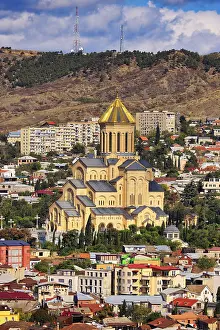 The beautiful Sameba Trinity Church (Trinity Cathedral) in the Town of Tbilisi