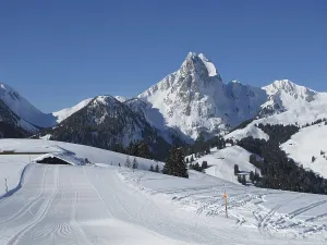 Beautiful ski area Eggli, mountains