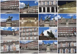 Beautiful view of famous Plaza Mayor in Madrid