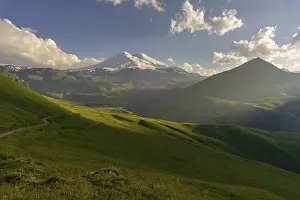 Beautiful view of Mount Elbrus at sunset