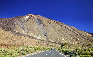 Beautiful view of the road to the volcanic mount Teide in Tenerife