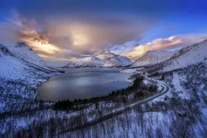 Beautiful winter landscape scene