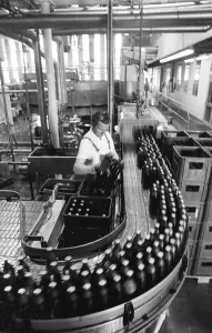 Beer production at the Dortmunder Aktien-Brauerei (DAB) on 29