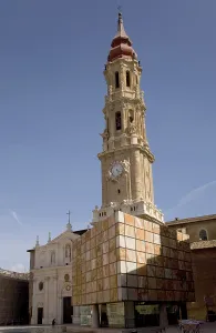 Belfry or bell tower of the Catedral de San Salvador cathedral