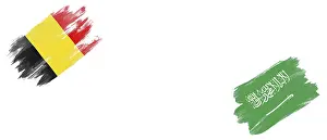 Belgium and Saudi Arabia Flags on White Background