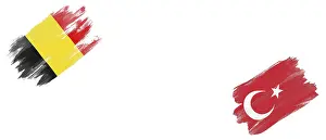 Belgium and Turkey Flags on White Background