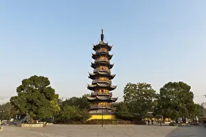 Category Buddhism Prints: Bell tower of the Longhua Pagoda